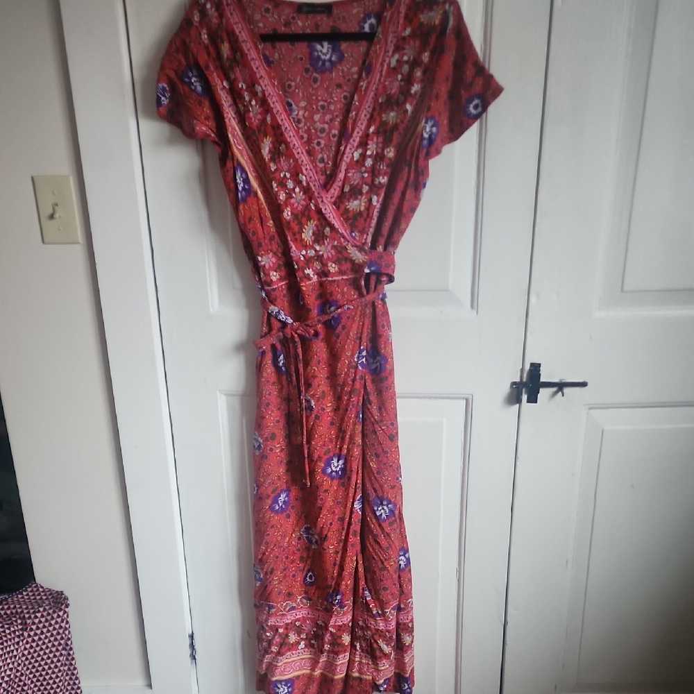 Floral Red Maxi Dress